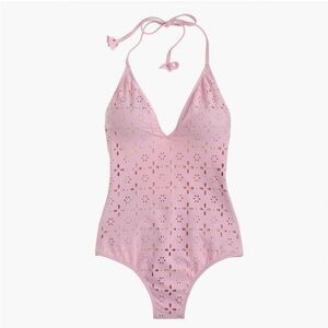 JCREW Laser cut Eyelet halter One piece-4